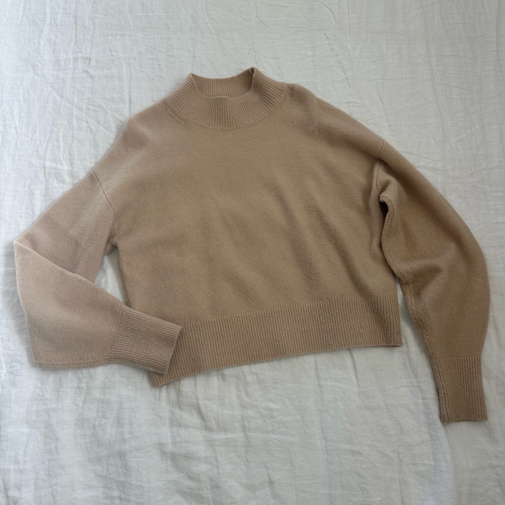 & Other Stories Tan Mock Neck Sweater